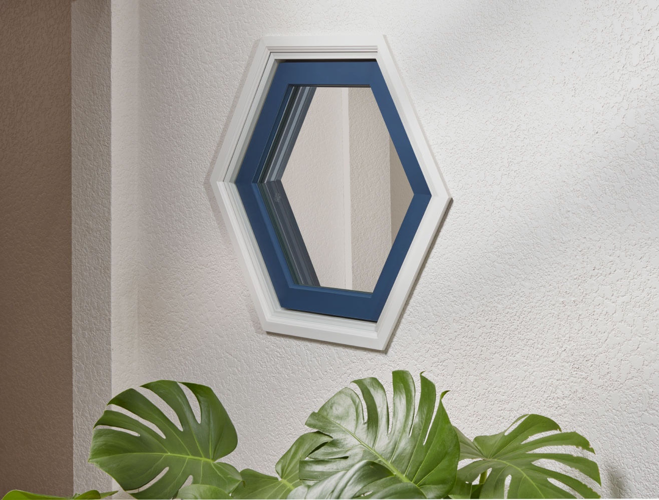Blue hexagon window