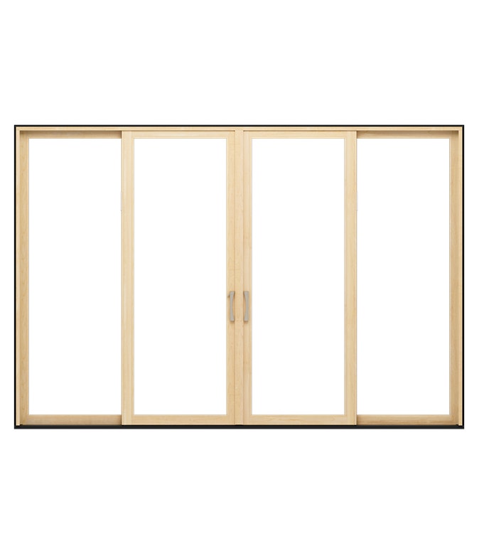 Pella® Lifestyle Series Wood 4-Panel Sliding Door