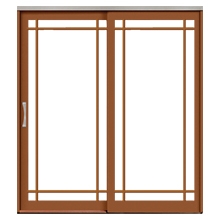 lifestyle sliding patio door with prairie grilles
