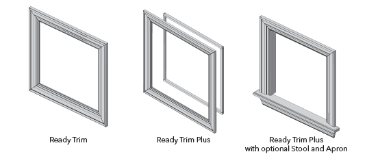 three styles of ready trim illustration