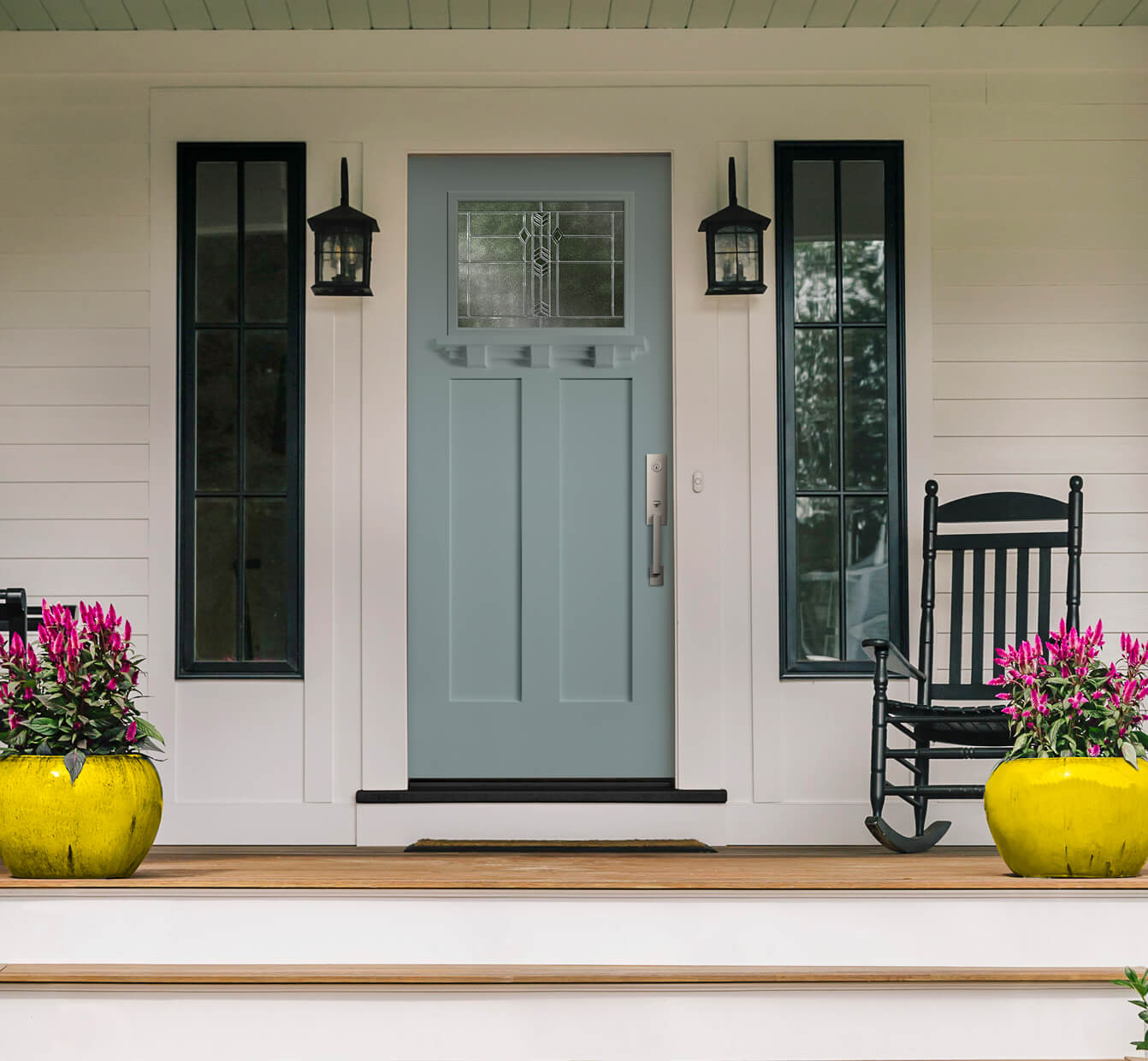 Doors with dentil shelf Builders Villa