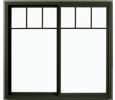 large impervia sliding window with top row grilles