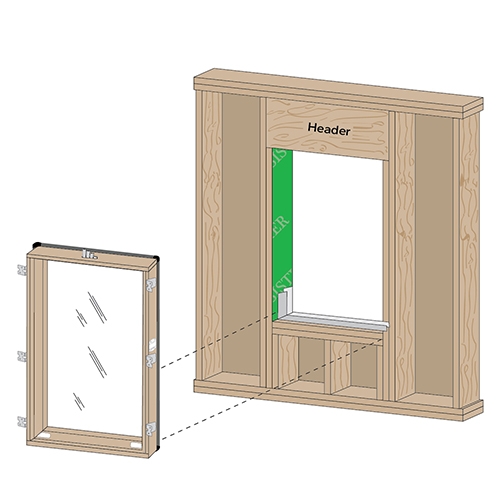 New Construction installation for Steady Set with Water Resistant Sheathing - step 2