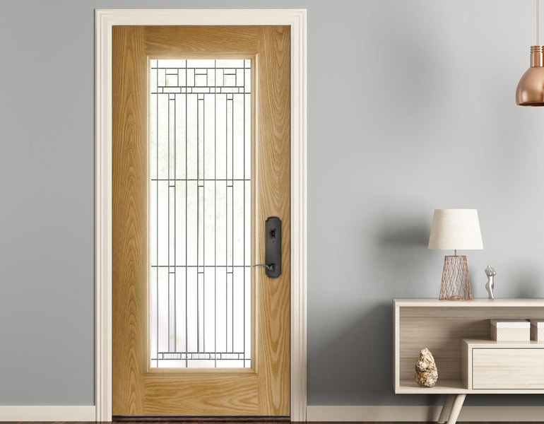 entry door full light with tune decorative glass