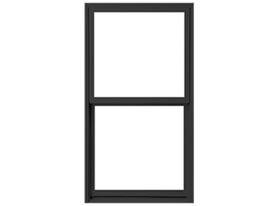Black impervia single-hung window