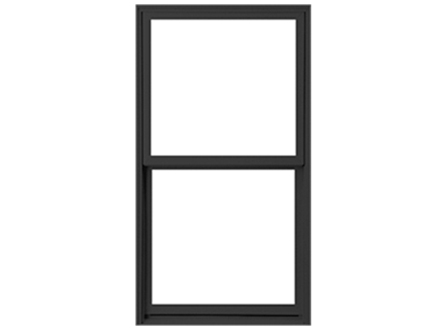 Black impervia single-hung window