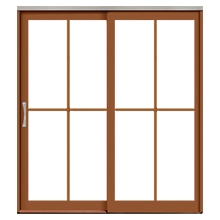 lifestyle sliding patio door with custom grilles