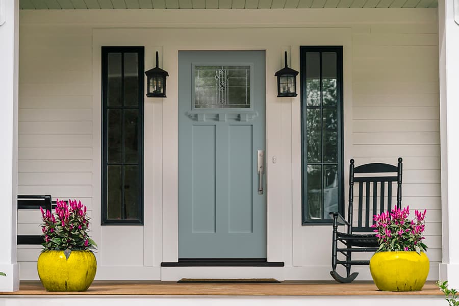 Frost Blue Front Entry Door Craftsman 