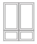 combination for casement window 2 casements over 2 transoms