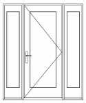 combination hinged patio door with dual sidelights