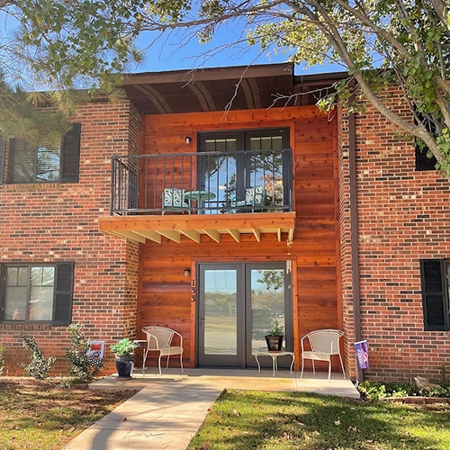 new sliding doors on exterior of assisted living home