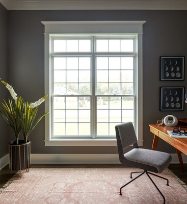 lifestyle series double-hung windows with traditional grilles