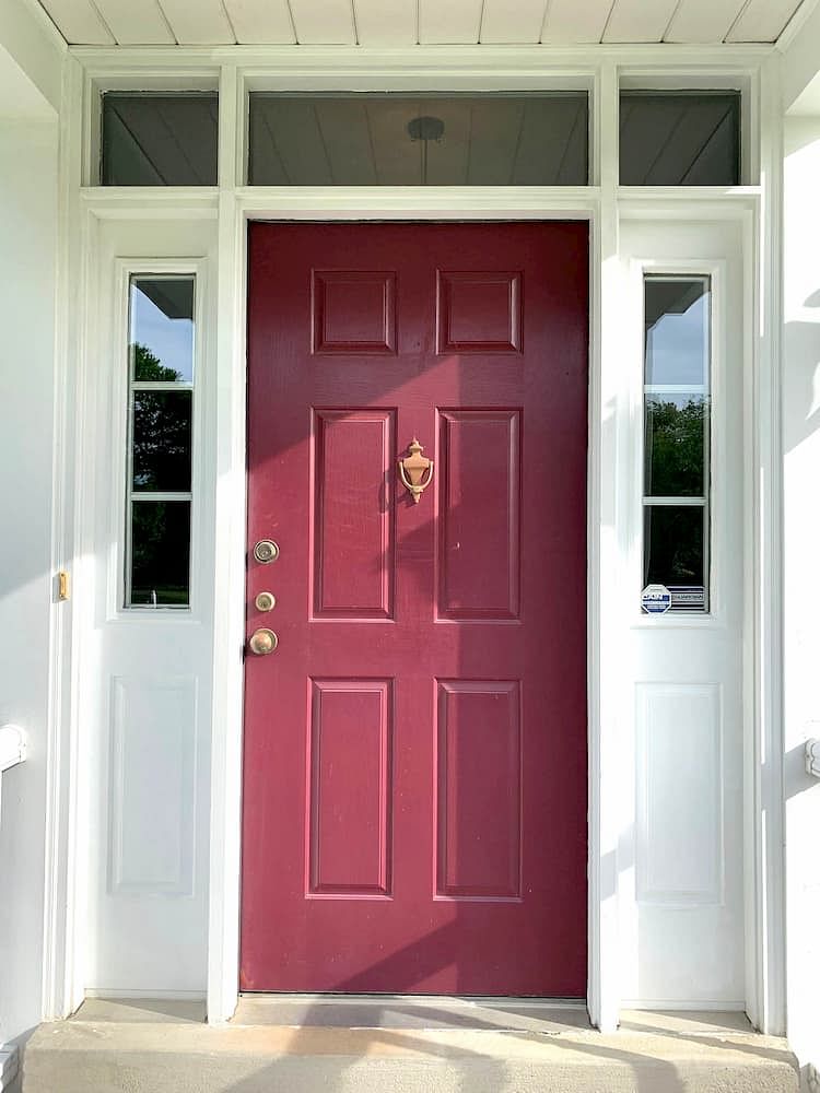 old cranberry front entry door