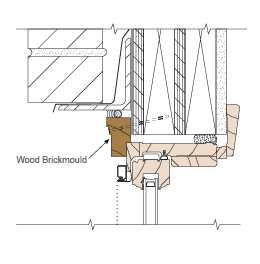 wood brickmould technical illustration