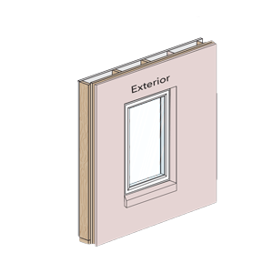 a new window installed in a stucco-walled home