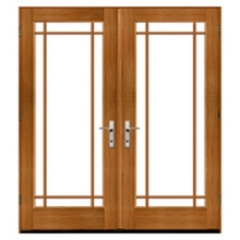 prairie grilles on wood hinged patio door