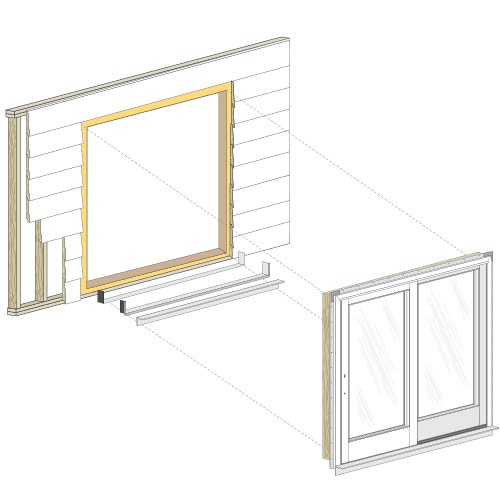 Full Frame Replacement Sliding Patio Door Installation Pella - Patio Door Frame Replacement