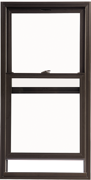 brown pella Impervia fiberglass single-hung window