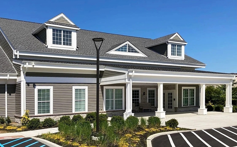 Virtua Birthing Center with newly installed wood casement windows with between-the-glass blinds. 