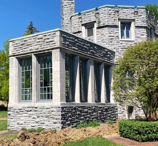 Glamorgan Castle with newly installed Pella wood windows.