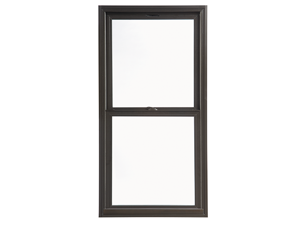 black impervia fiberglass double-hung window