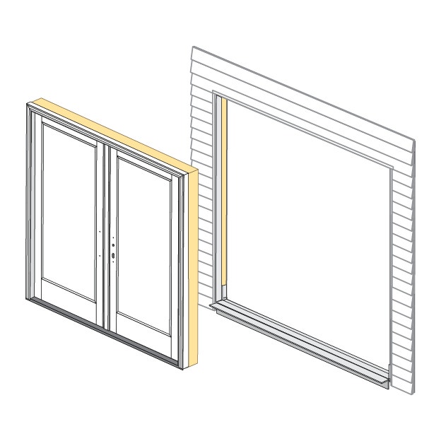 illustration of full frame replacement for hinged doors