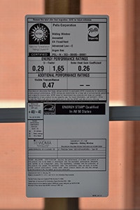 A Pella Windows NFRC label.