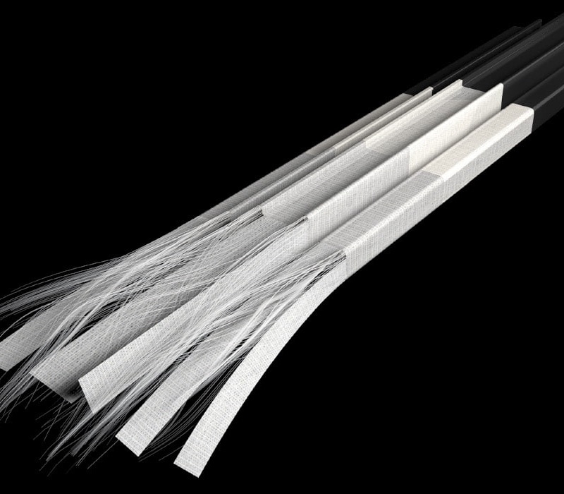 cross section of pella fiberglass window material with callouts