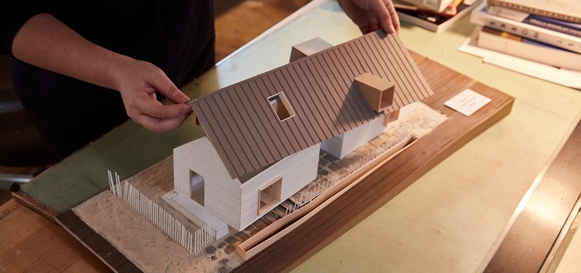 small model of a home from a yale project
