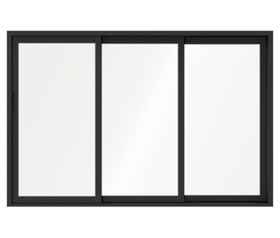 A large black pass-through window illustration with the background removed.