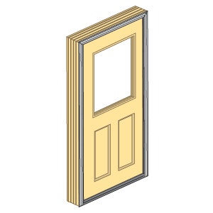 an illustration of an entry door with the frame added