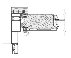 cross section of a bifold door corner