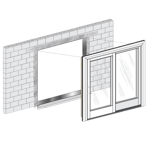 masonry construction for sliding doors step 2