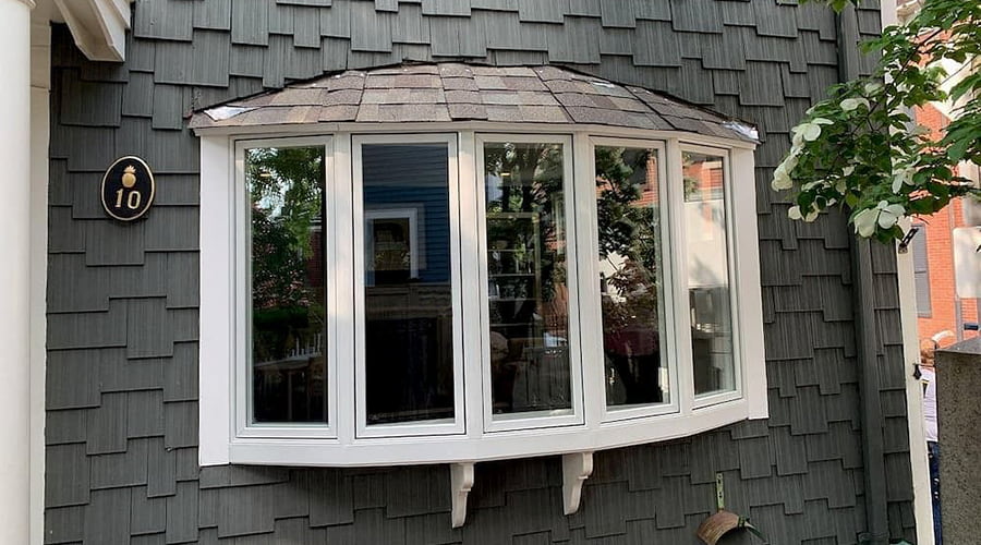 A Boston-area home with an updated Pella bow window configuration.