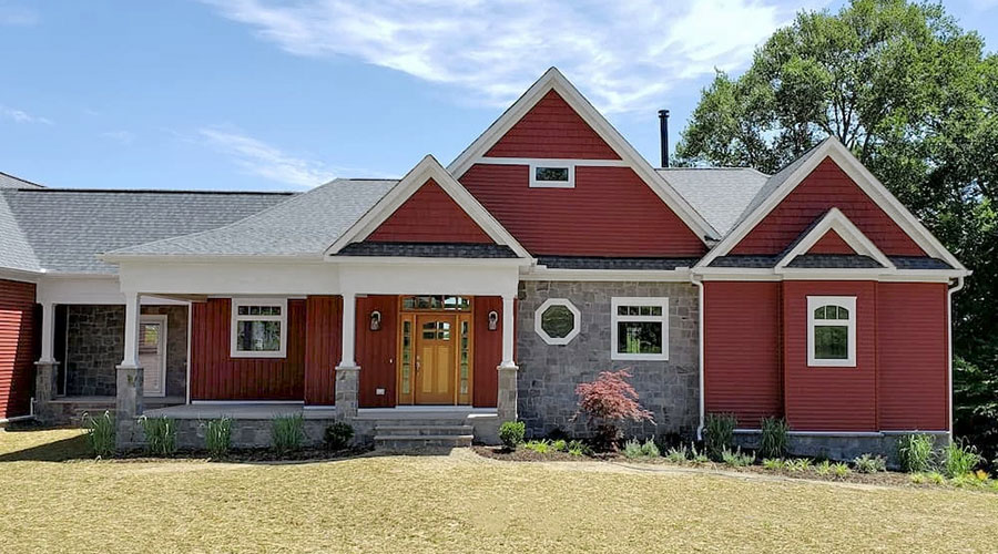 Curbside view of a Midlothian home with newly installed windows.