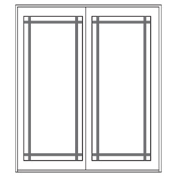 sliding door illustration with 9-lite prairie grilles