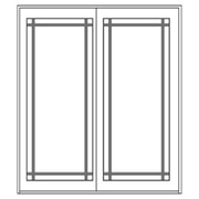 6- or 9-Lite Prairie sliding door illustration with 9-lite prairie grilles
