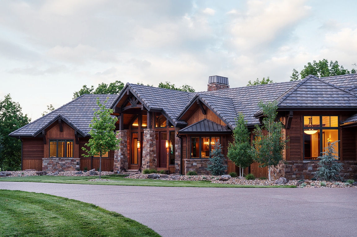 Newly constructed modern Cabin in Kansas City  with Pella windows and doors.