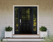 Pella® Fiberglass Entry Doors Flush Glazed 1/2 Light