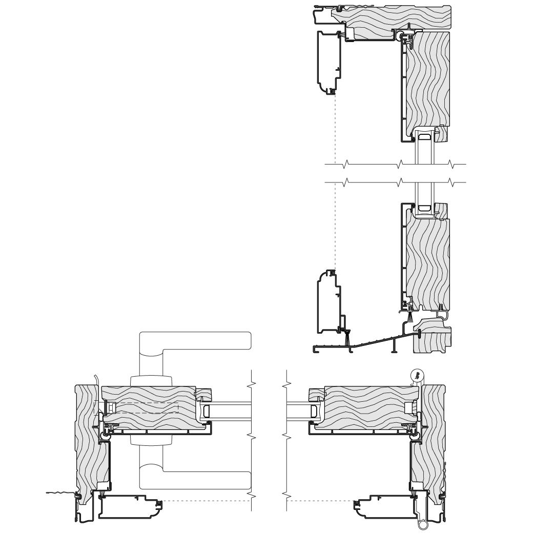 reserve contemporary  hinged door cross section