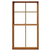lifestyle double-hung window with cross grilles