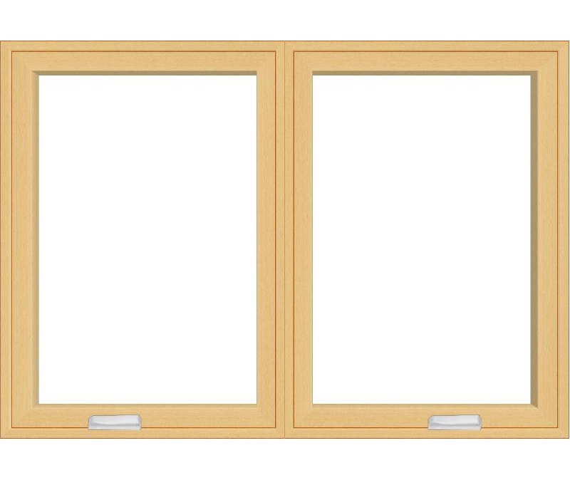 cut-out background image of 2 mulled wood lifestyle series casement windows 