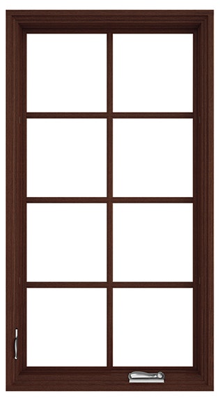 wood casement window traditional grilles satin nickel hardware
