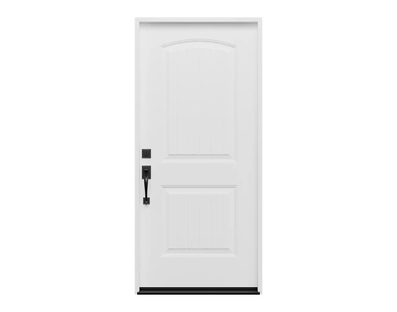 Fiberglass Front Door 2 Panel Arch Plank