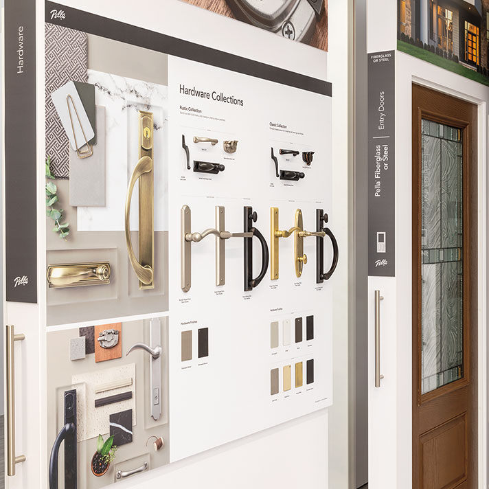 Hardware in Pella showroom.