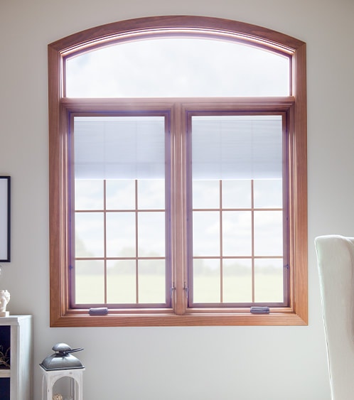 wood-trimmed wood window