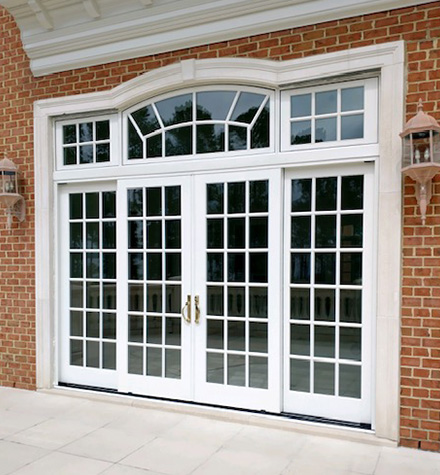 Replace sliding door store with french doors