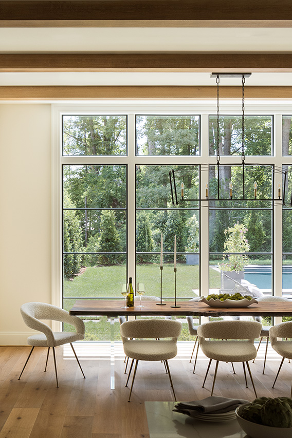 Custom Pella windows in Vienna dining room. 