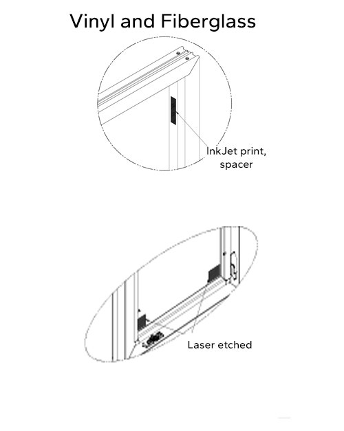 illustrations of serial number locations for sliding windows