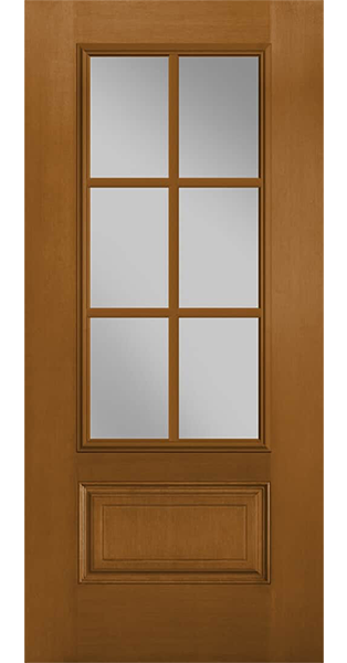 Craftsman Douglas Fir Wood 6 Lite Clear Glass Front Door